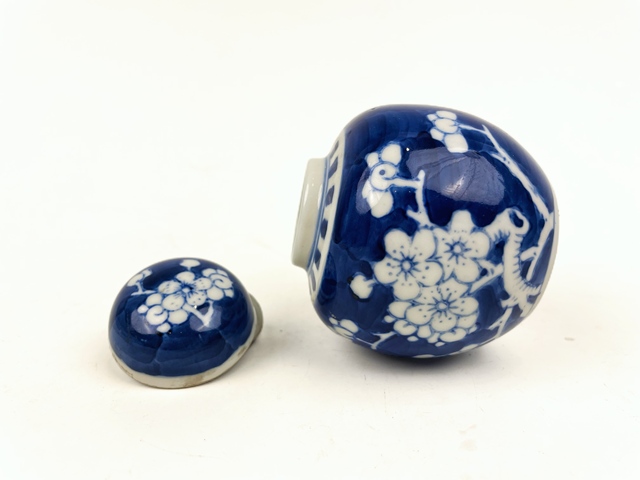古玩陶瓷清晚期·青花冰梅蓋罐真品鑒賞圖