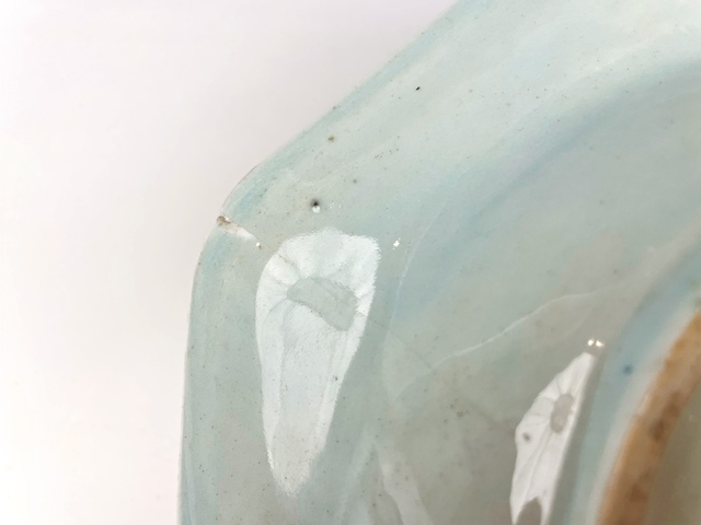 古玩陶瓷清乾隆.青花山水樓閣人物八方大長盤真品鑒賞圖