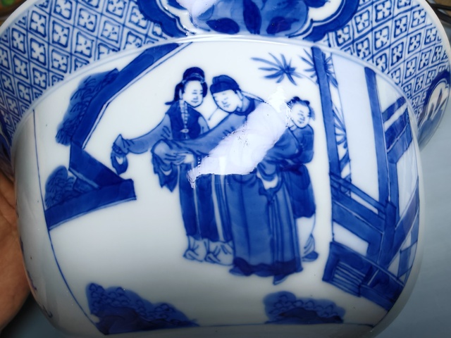 古玩陶瓷康熙·青花人物故事詩文碗 真品鑒賞圖