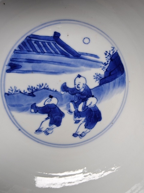 古玩陶瓷康熙·青花人物故事詩文碗 真品鑒賞圖
