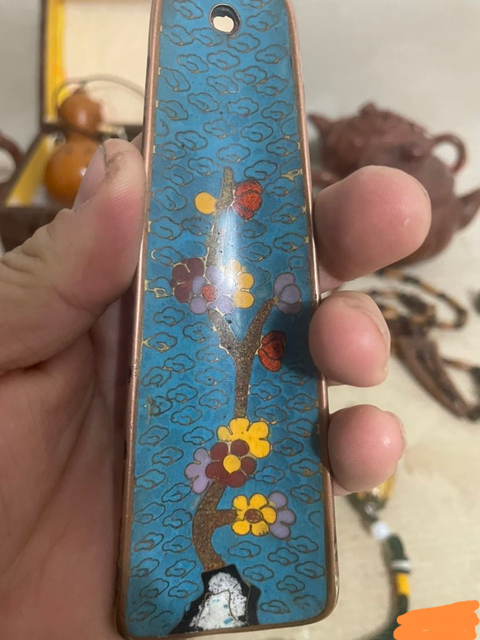 古玩陶瓷景泰藍鞋拔真品鑒賞圖