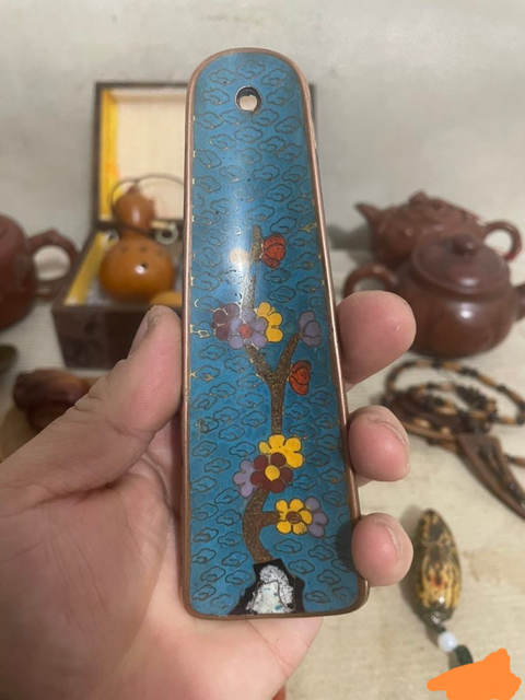 古玩陶瓷景泰藍鞋拔真品鑒賞圖
