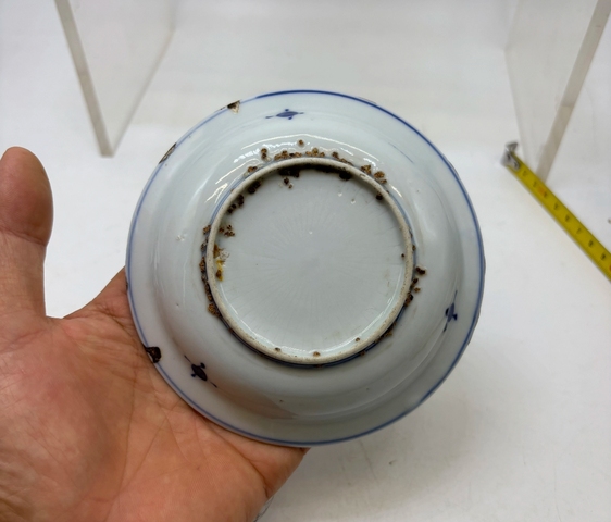 古玩陶瓷青花斗雞圖盤真品鑒賞圖