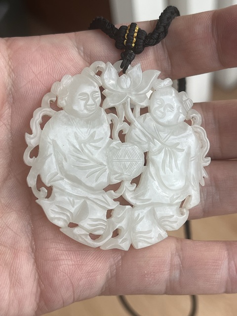 古玩玉器和田玉雕“和合二仙”佩真品鑒賞圖