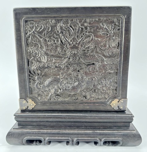 古玩雜項龍紋木箱真品鑒賞圖