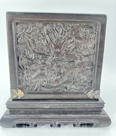 古玩雜項龍紋木箱真品鑒賞圖