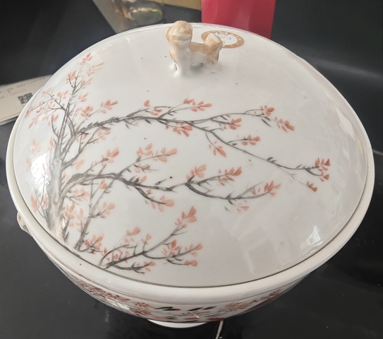 古玩陶瓷晚清淺降彩名家溫鍋真品鑒賞圖