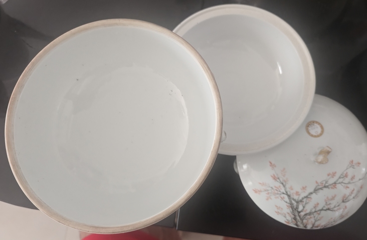 古玩陶瓷晚清淺降彩名家溫鍋真品鑒賞圖