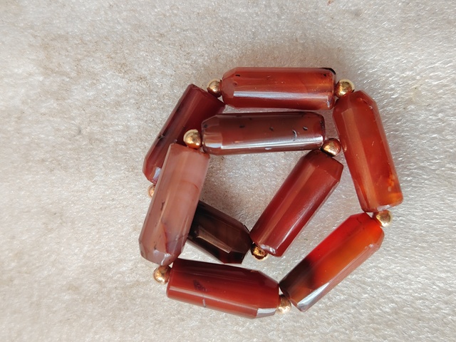 古玩玉器清天然紅瑪瑙珠手串拍賣，當前價格138元