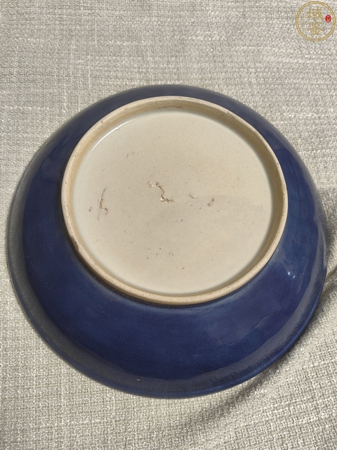 古玩陶瓷霽藍(lán)釉盤真品鑒賞圖