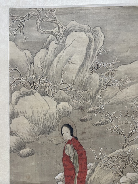 古玩字畫民國仿倪寶田人物真品鑒賞圖