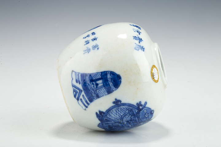 古玩陶瓷清晚·青花鐘鼎博古紋罐拍賣，當前價格3111元