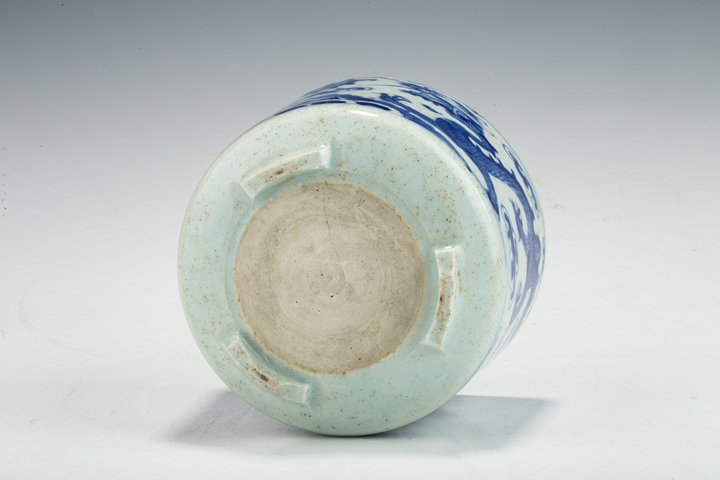 古玩陶瓷清晚·青花雙龍戲珠紋筒式爐真品鑒賞圖