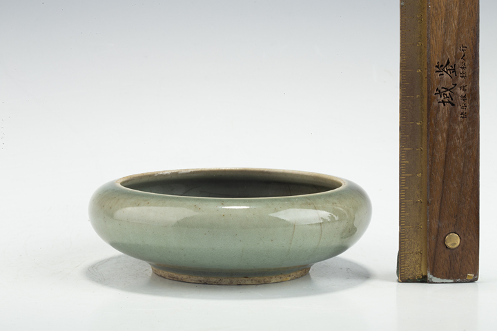 古玩陶瓷清晚·青釉小鏜鑼洗真品鑒賞圖