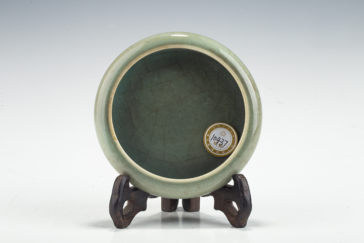 古玩陶瓷清晚·青釉小鏜鑼洗真品鑒賞圖