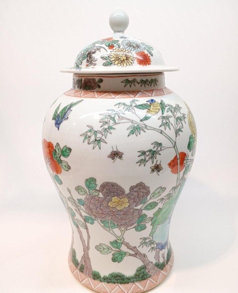 古玩陶瓷花鳥紋將軍罐真品鑒賞圖