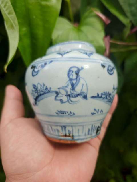 古玩陶瓷青花人物故事紋蓋罐拍賣，當前價格3000元