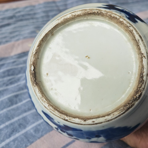 古玩陶瓷青花人物故事紋茶葉罐真品鑒賞圖