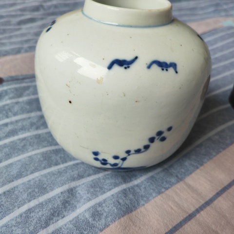 古玩陶瓷青花人物故事紋茶葉罐真品鑒賞圖