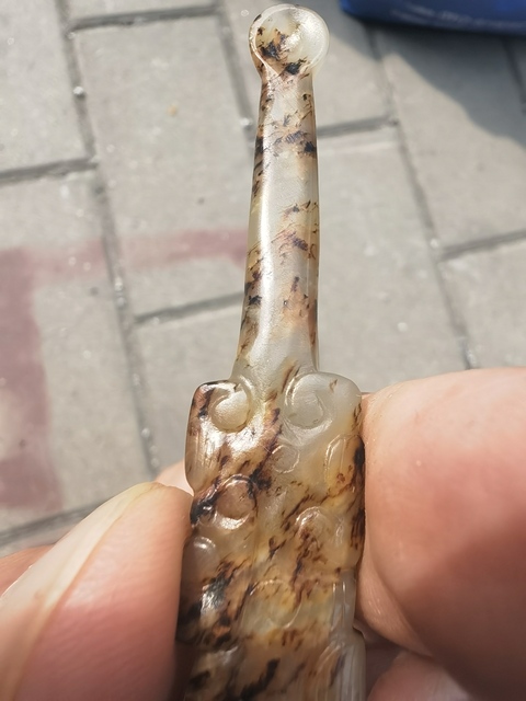 古玩玉器提油仿古“玉耳勺”真品鑒賞圖