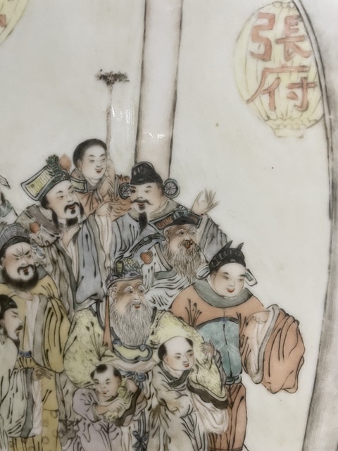 古玩陶瓷人物紋瓷板畫真品鑒賞圖