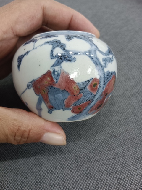 古玩陶瓷青花釉里紅人物故事水洗真品鑒賞圖