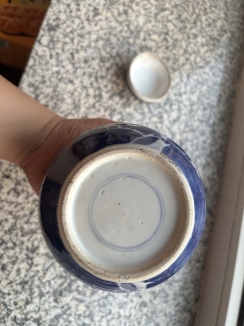 古玩陶瓷青花留白冰梅紋罐真品鑒賞圖