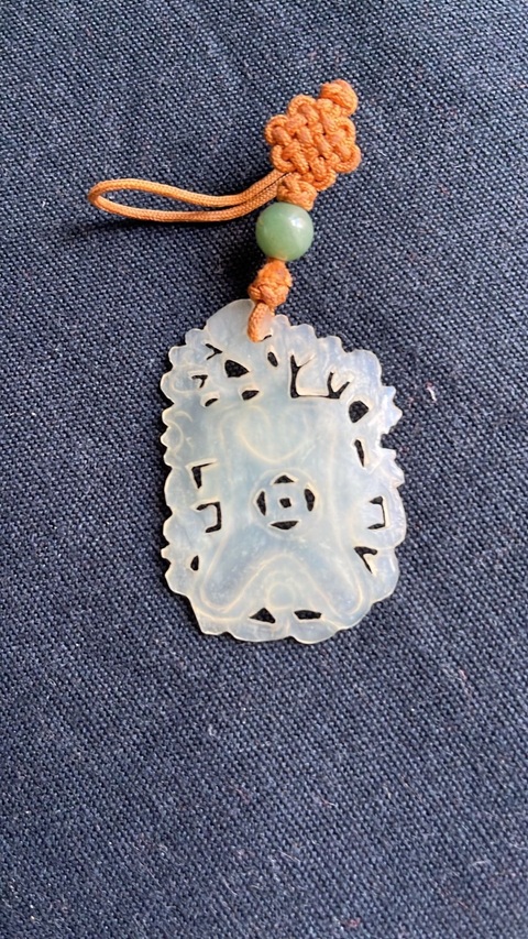 古玩玉器玉蒲扇佩真品鑒賞圖