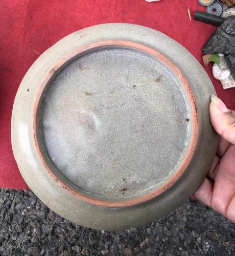 古玩陶瓷龍泉青瓷雙魚洗真品鑒賞圖
