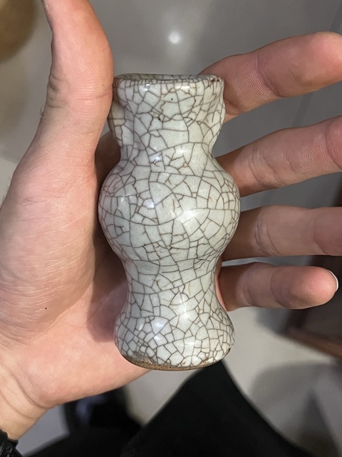 古玩陶瓷哥釉瓶真品鑒賞圖