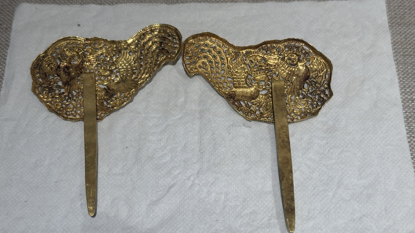 古玩雜項明代金掩鬢真品鑒賞圖