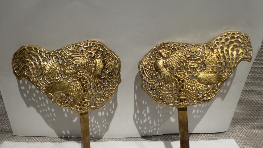 古玩雜項明代金掩鬢真品鑒賞圖