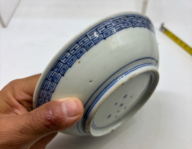 古玩陶瓷青花雙龍戲珠紋臥盤［日本瓷）真品鑒賞圖