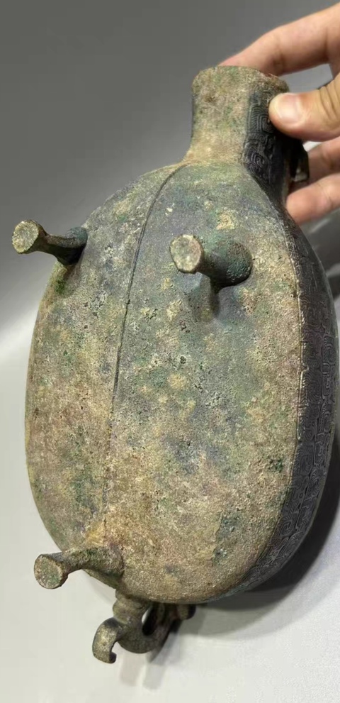 古玩銅器蟠虺紋青銅匜真品鑒賞圖