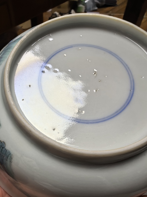 古玩陶瓷粉彩山水人物碗真品鑒賞圖