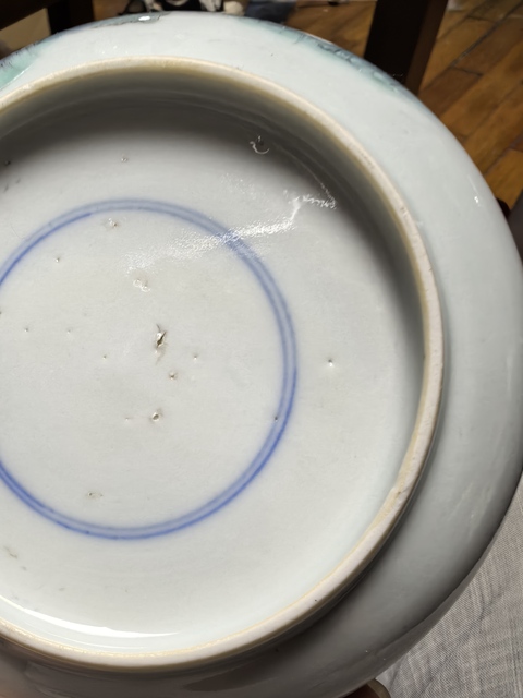 古玩陶瓷粉彩山水人物碗真品鑒賞圖