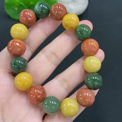 古玩玉器天然翡翠珠串真品鑒賞圖