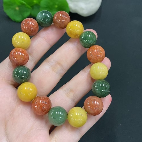 古玩玉器天然翡翠珠串真品鑒賞圖