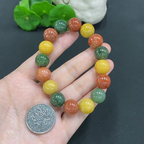 古玩玉器天然翡翠珠串真品鑒賞圖