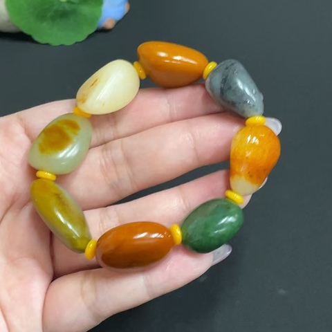 古玩玉器天然和田玉多寶手串真品鑒賞圖