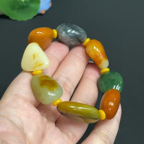 古玩玉器天然和田玉多寶手串真品鑒賞圖