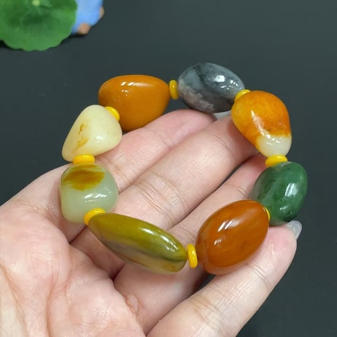 古玩玉器天然和田玉多寶手串真品鑒賞圖