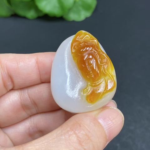 古玩玉器天然和田玉觀音掛件真品鑒賞圖