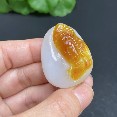古玩玉器天然和田玉觀音掛件真品鑒賞圖
