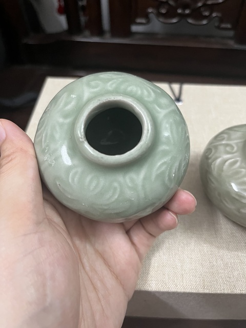 古玩陶瓷元代 龍泉花模小罐拍賣，當前價格6800元