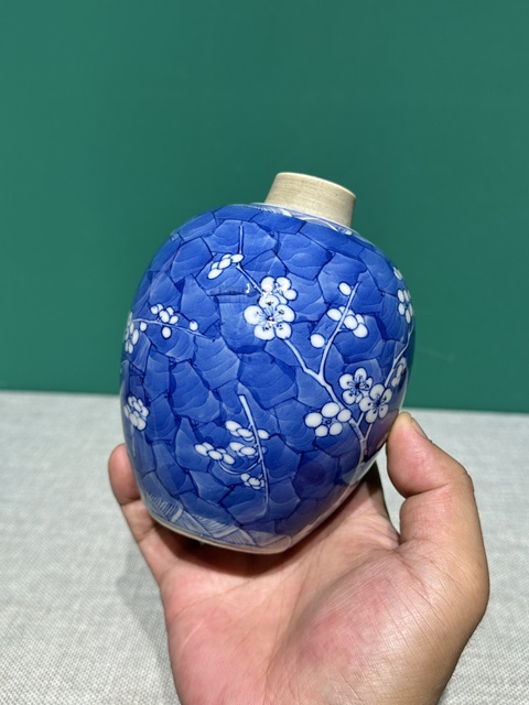 古玩陶瓷清代光緒細路冰梅紋罐真品鑒賞圖