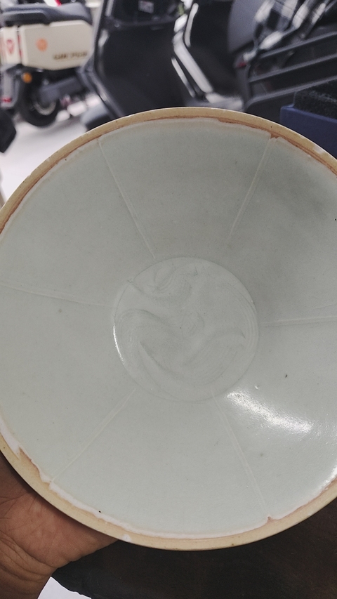 古玩陶瓷青白釉雙魚面包碗真品鑒賞圖