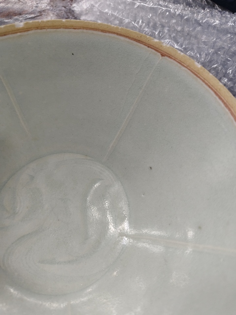 古玩陶瓷青白釉雙魚面包碗真品鑒賞圖
