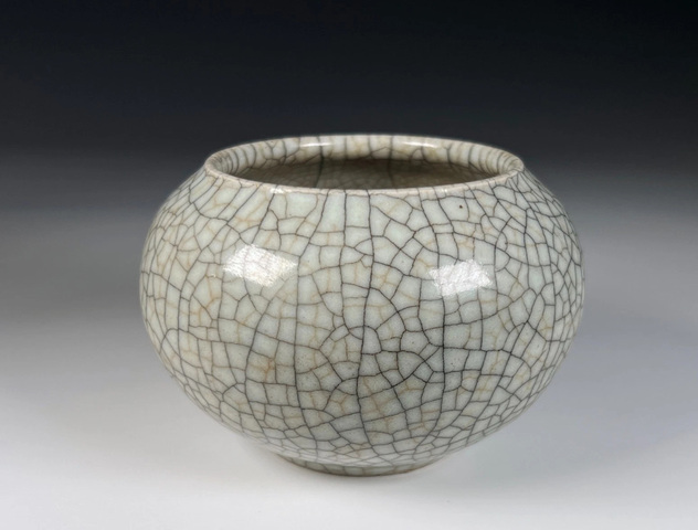 古玩陶瓷清中期 哥釉洗真品鑒賞圖