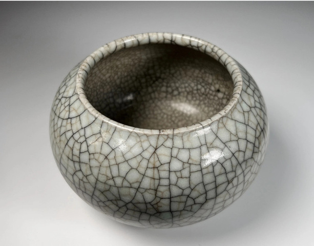 古玩陶瓷清中期 哥釉洗真品鑒賞圖